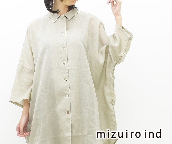 mizuiro-ind ミズイロインド ハーフスリーブワイドシャツチュニック 2