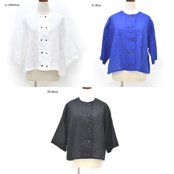 mizuiro ind ミズイロインド リネンダブルクルーネックシャツ 2-230123