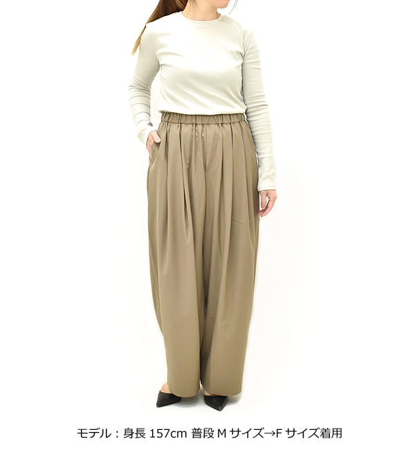 mizuiro ind ミズイロインド ワイドタックパンツ 2-260051 レディース