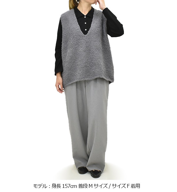 mizuiro ind ミズイロインド ヘアリーVネックベスト 3-220095