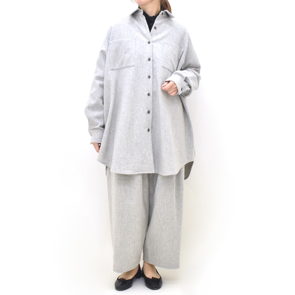 【ほわいと】 mizuiro ind ポケット付きワイドシャツ 4-230063 レディース【送料無料