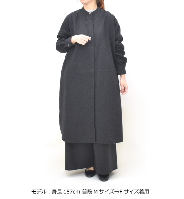 mizuiro ind ミズイロインド ウールブレンドスタンドカラーシャツ