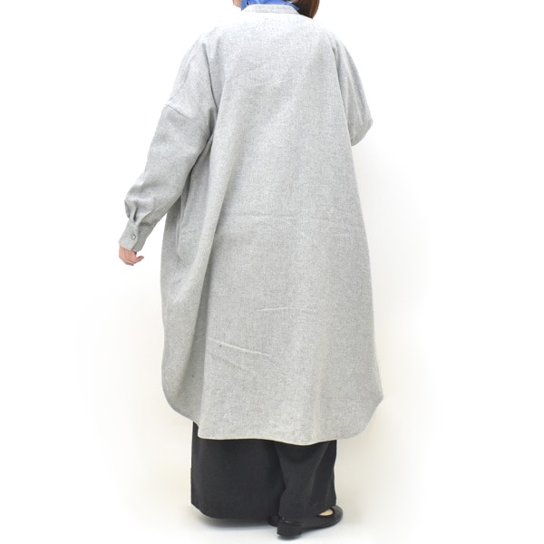 mizuiro ind ミズイロインド ウールブレンドスタンドカラーシャツ