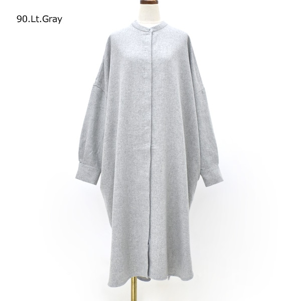 mizuiro ind ミズイロインド ウールブレンドスタンドカラーシャツ