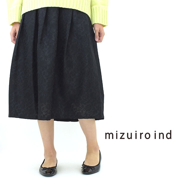 mizuiro-ind ミズイロインド フラワージャガードスカート フレア