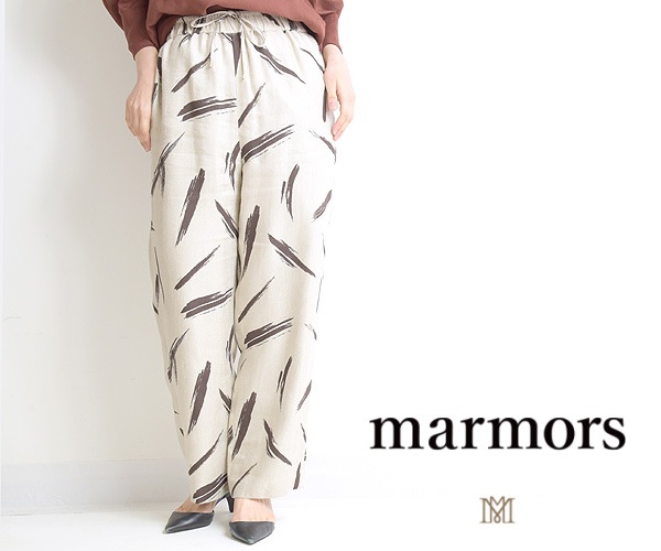 Marmors マルモア オリジナルプリント ストレートパンツ レディース 送料無料 Brand List M Marmors シーガルディレクション オンラインストア