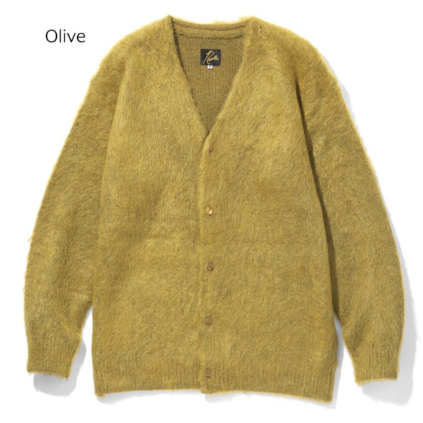 NEEDLES ニードルズ カーディガン モヘア ナイロン ウール ニットカーディガン MOHAIR CARDIGAN SOLID JO259 21AW ブラウン L トップス 長袖 日本製 カジュアル【メンズ】【美品】