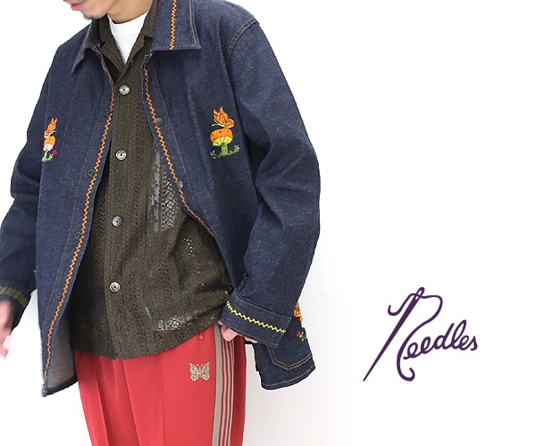 22SS】Needles ニードルズ "P&M Emb. Jacket" -10.5oz C/L/PU Denim