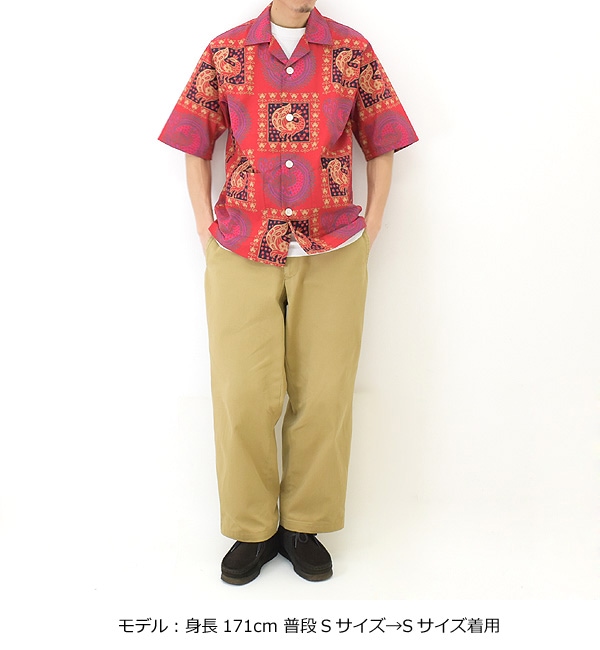 【22SS】Needles ニードルズ Cabana Shirt -Cotton Cloth Batik Print- オープンカラー 半袖シャツ  バティックプリント レッド KP176【送料無料】-Seagull direction ONLINE STORE