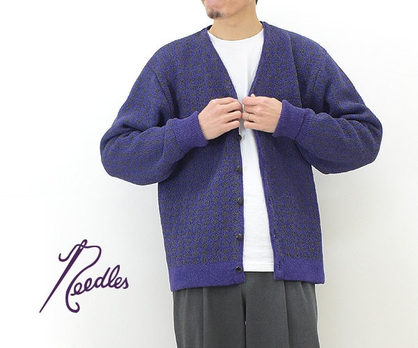 23SS】Needles ニードルズ Vネックカーディガン ハウンドトゥース V