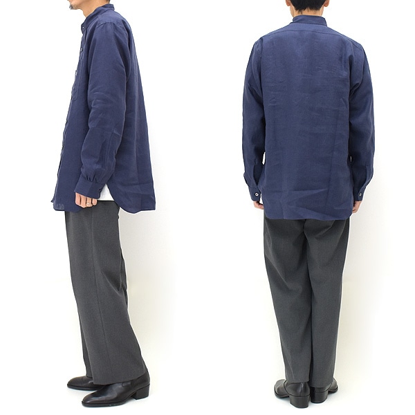 【24SS】Needles ニードルズ Band Collar Work SH -Linen Canvas- バンドカラーワークシャツ  リネンキャンバス OT207【送料無料】-Seagull direction ONLINE STORE