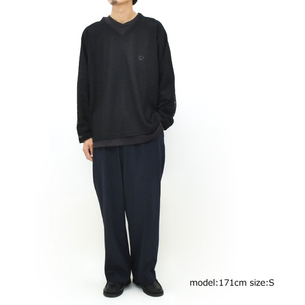 25AW】Needles ニードルズ L/S V-Neck Tee -PE/W Raschel Lace