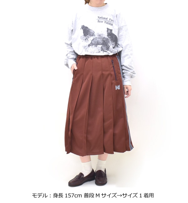 Needles ニードルズ Pleated Track Skirt -Poly Smooth- サイドライン