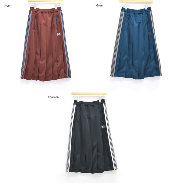 Needles ニードルズ Pleated Track Skirt -Poly Smooth- サイドライン