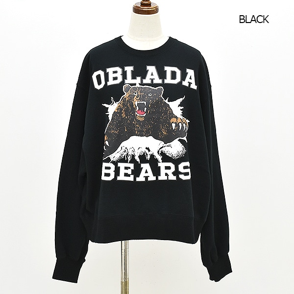 25FW】Oblada オブラダ BEARS SWEAT ベアーズスウェット F2510CU04