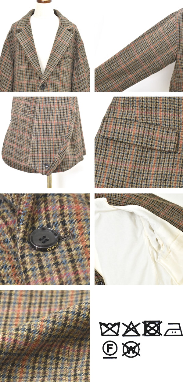 25FW】Oblada オブラダ UNCONSTRUCTION JACKET GUN CLUB CHECK アン