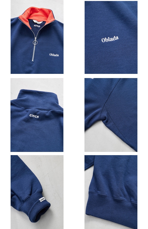 26FW】Oblada オブラダ HALF ZIP SWEAT ハーフジップスウェット