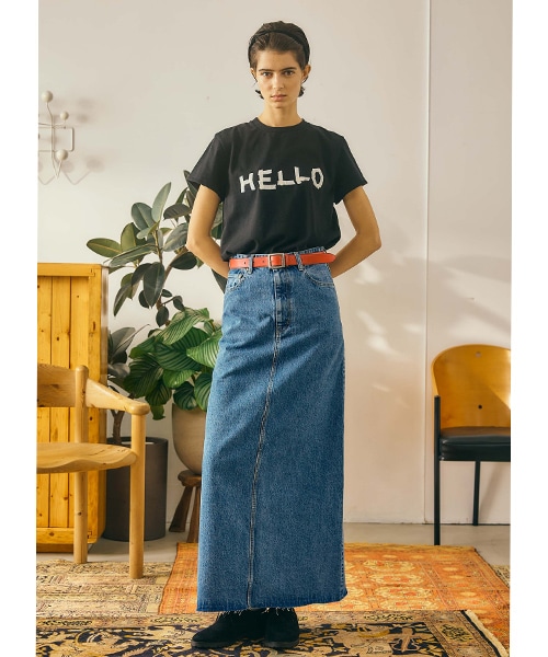 オブラダ tape print tee ❤️ hello サイズフリーです。 再入荷】【26SUMMER】Oblada オブラダ テーププリントTシャツ TAPE