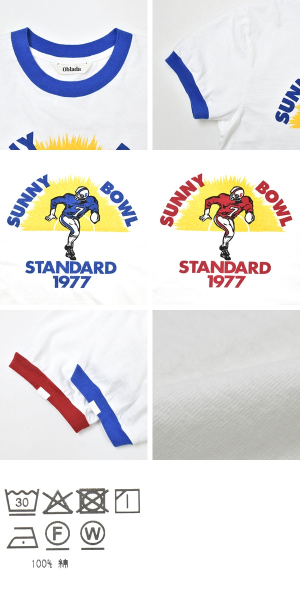 Oblada オブラダ SUNNY BOWL TEE プリントTシャツ リンガーTシャツ