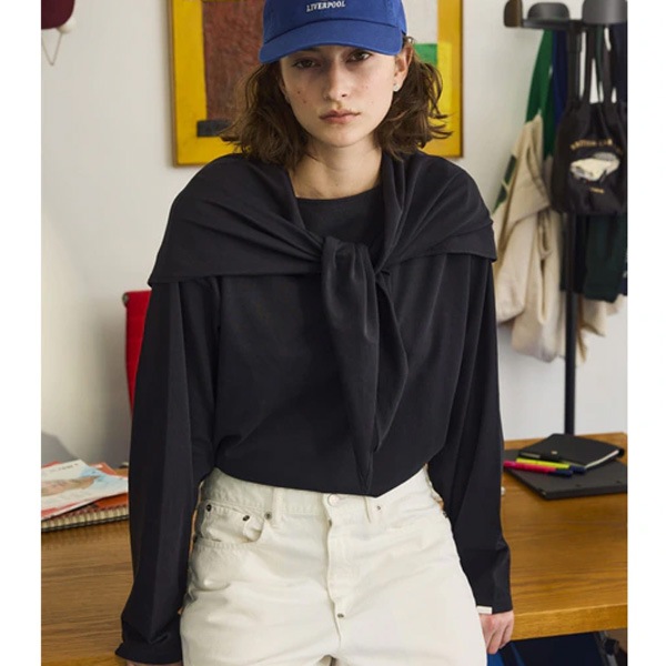 26SS】Oblada オブラダ SCARF LONG TEE スカーフ ロング Tシャツ