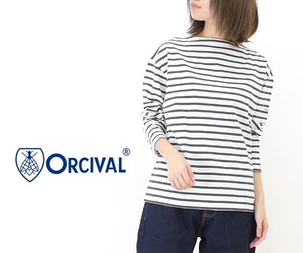 ORCIVAL オーシバル 40/2 ボートネックドロップスリーブボーダーカットソー 長袖 OR-C0063BFJ  レディース【クリックポスト可】-Seagull direction ONLINE STORE