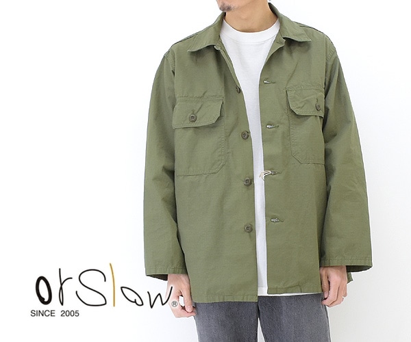 オアスロウ トゥローパー ファティーグシャツ ミリタリーシャツ リップストップ orSlow TROOPER FATIGUE SHIRT  RIPSTOP ARMY 01-8048-76【送料無料】-Seagull direction ONLINE STORE