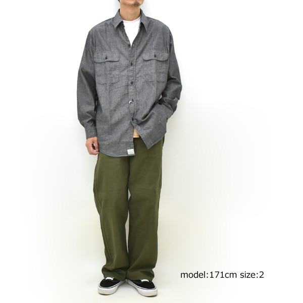 orSlow オアスロウ ブラックシャンブレー ワークシャツ BLACK