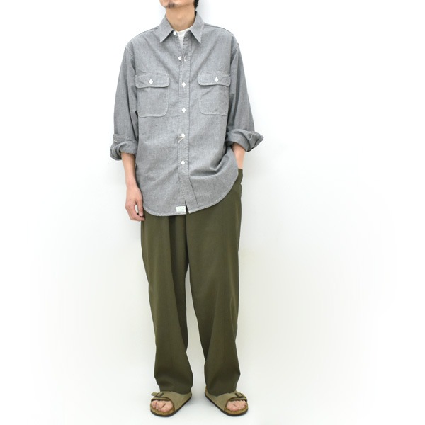 orSlow オアスロウ フラップポケット付き グレー シャンブレーワーク