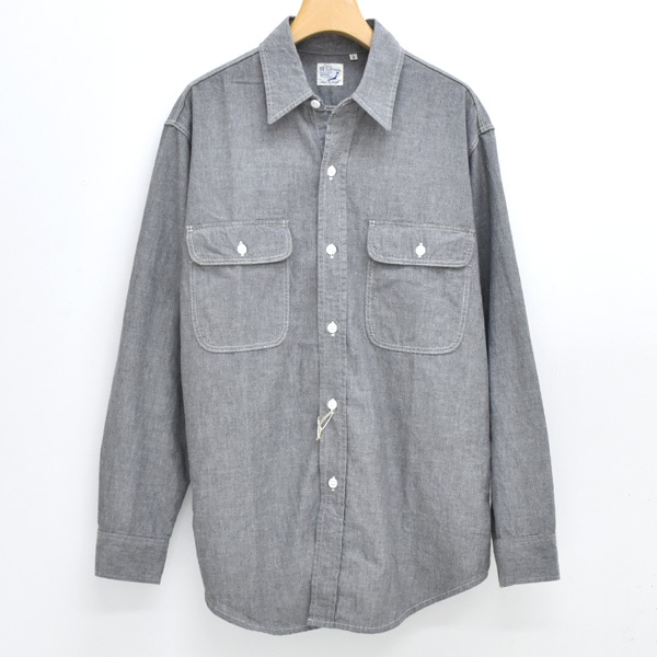 orSlow シャツジャケット orSlow オアスロウ フラップポケット付き グレー シャンブレーワーク