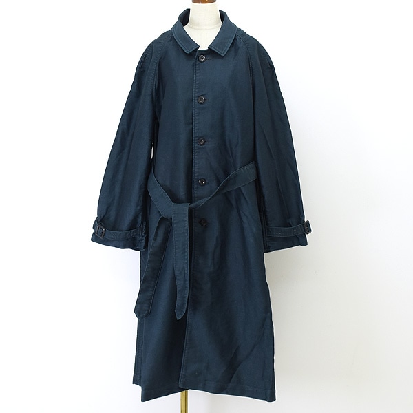 モールスキンoutil / manteau uzes ブラックインディゴモールスキン　XL