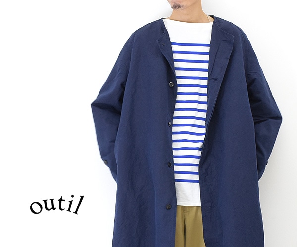 OUTIL "MANTEAU CENSEAU" コットンリネン インディゴ - 通販