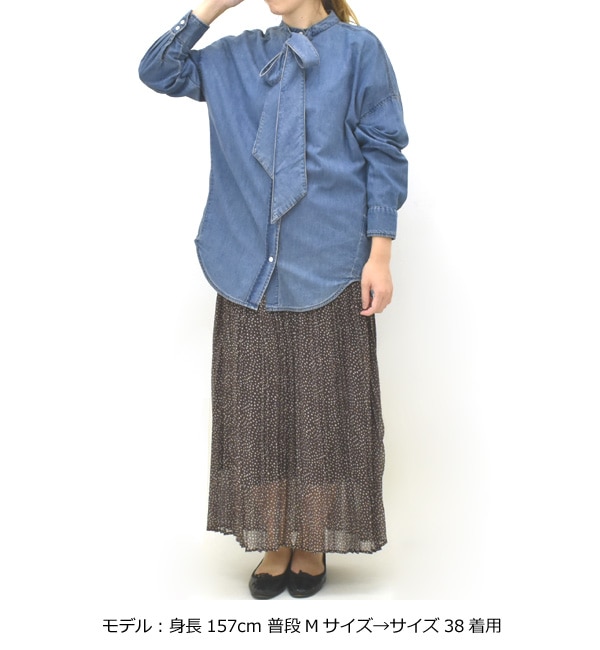 再入荷】PASSIONE パシオーネ ボウタイ付きデニムシャツ 536912