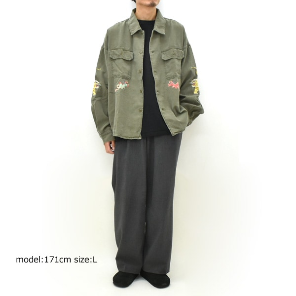 REMI RELIEF レミレリーフ ワイドミリタリーシャツ エンブロイダリー