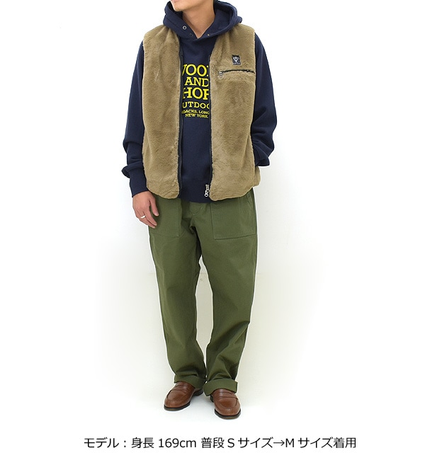 south2west8 Piping vest フリース ベスト-