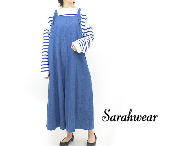 即日出荷 Sarah wear サラウェア インディゴ デニム サロペット F