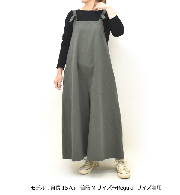 Sarah Wear サラウェア コットンリネンキャンバスサロペットパンツ