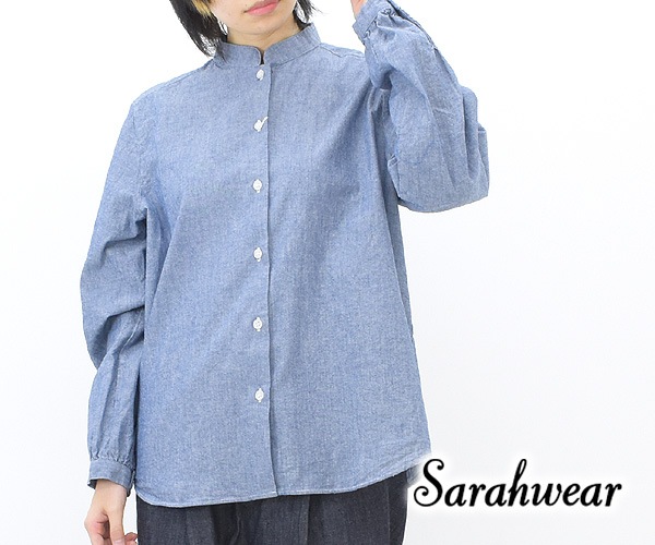 Sarahwear サラウェア ダンガリー スタンドカラーブラウス C52823