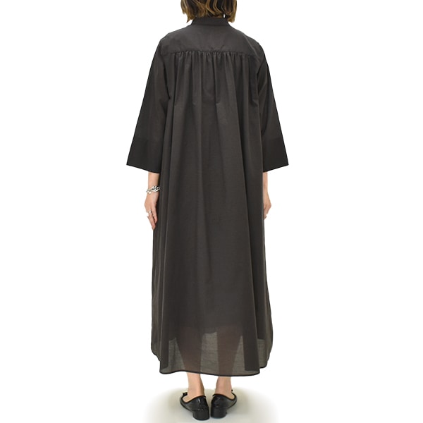 サラウェア Sarahwear リネン混ギンガムチェックギャザーワンピース 麻綿 Sarah Wear サラウェア コットンシルクローンギンガムチェック