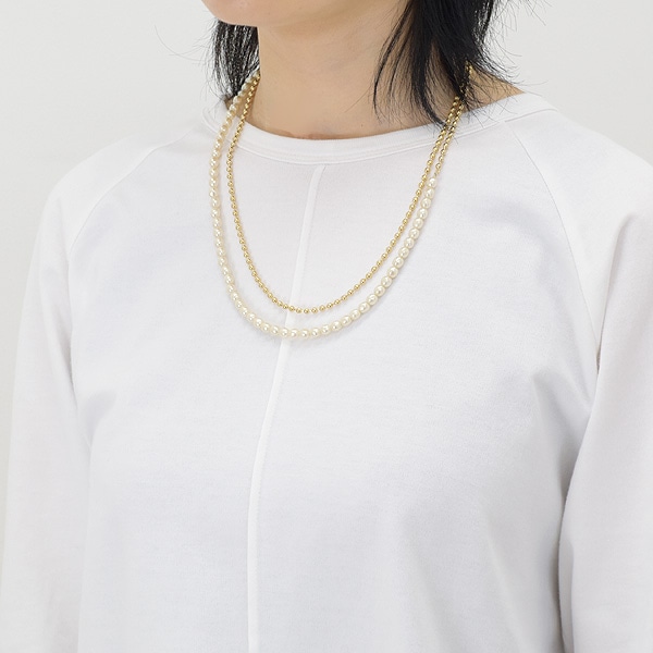 Sea'ds mara シーズマーラ パールボールチェーンネックレス Pearl ball chain necklace  22A3-81【送料無料】【クリックポスト可】-Seagull direction ONLINE STORE