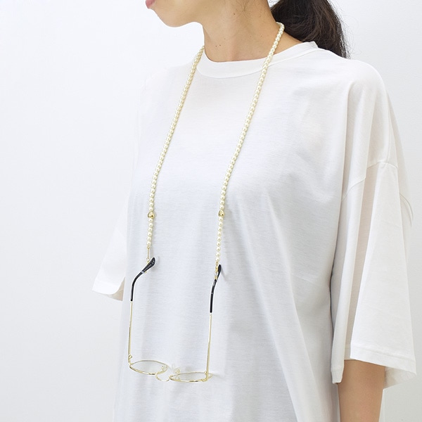 Sea'ds mara シーズマーラ グリッターパールロングメガネチェーンネックレス Glitter pearl long glasses  necklace 23A3-55 レディース【クリックポスト可】-Seagull direction ONLINE STORE