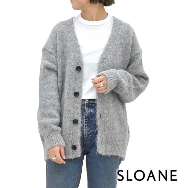 SLOANE スローン 3G天竺アルパカ×ウールVネックカーディガン SL10W-980