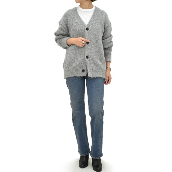 SLOANE スローン 3G天竺アルパカ×ウールVネックカーディガン SL10W-980