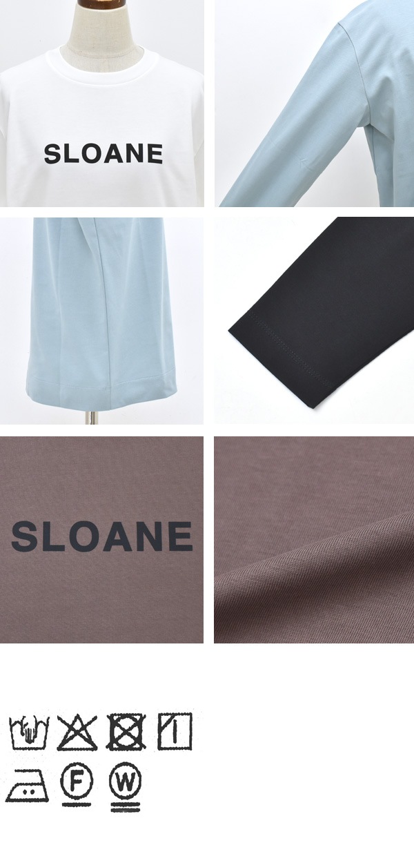 SLOANE スローン ハイゲージコットン天竺ロゴ長袖Tシャツ SL10W-T1034