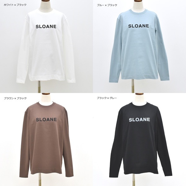 SLOANE スローン ハイゲージコットン天竺ロゴ長袖Tシャツ SL10W-T1034