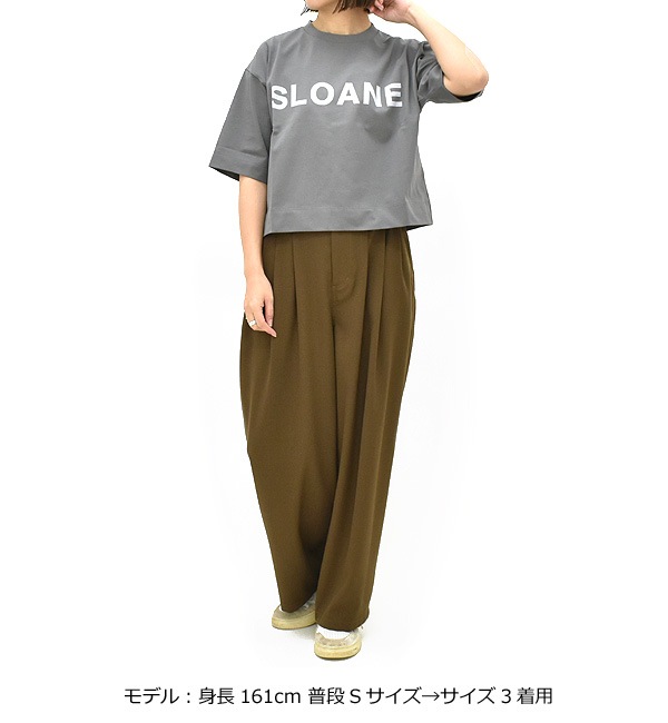 SLOANE スローン 32/1コットン天竺ロゴクロップドTシャツ SL7ST436-S9