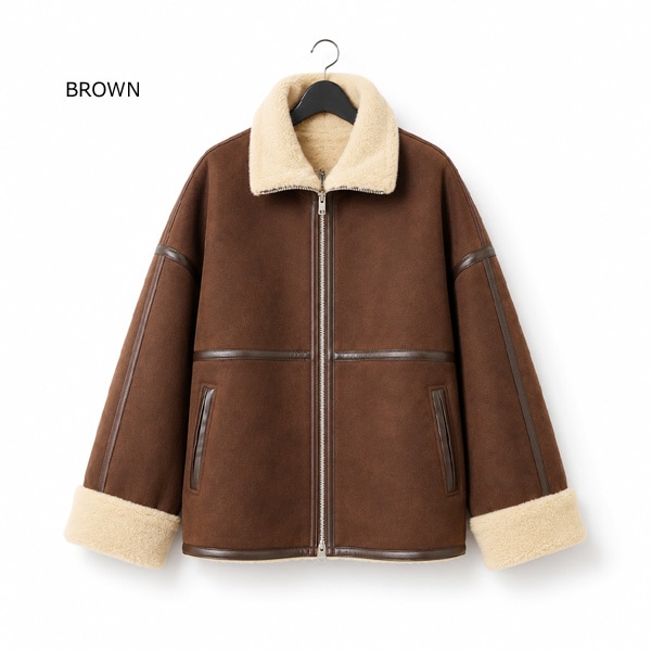 26FW】TERRAORY テラオリー フェイクムートンショートコート TR12510