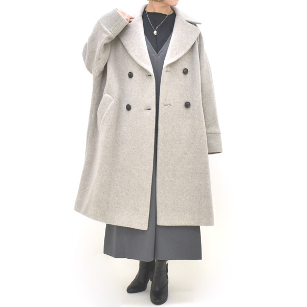 TICCA ティッカ　テントコート　ダブル　チェスターコート　ウール　グレージュ TICCA（ティッカ）テントコート（チェスターコート