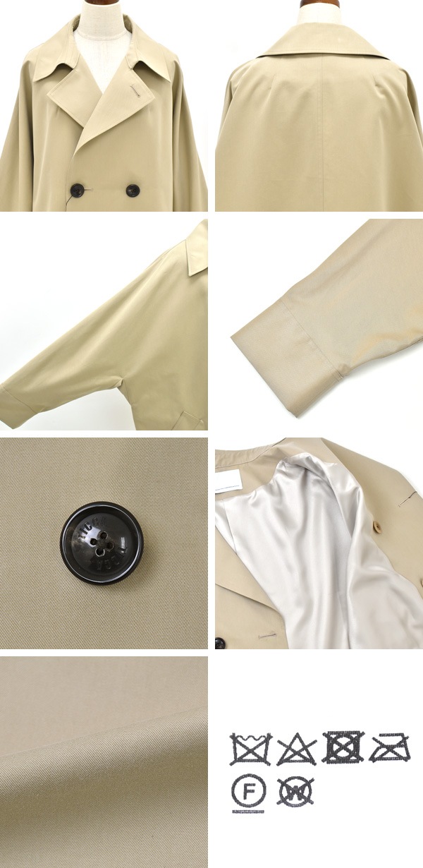 25SS】TICCA ティッカ テント トレンチコート TBES-171 レディース