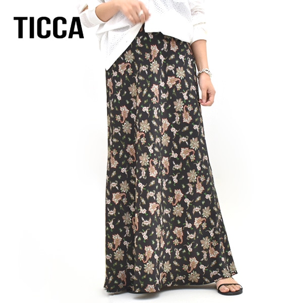 26SS】TICCA ティッカ ペイズリープリントタイトスカート TBFS-093