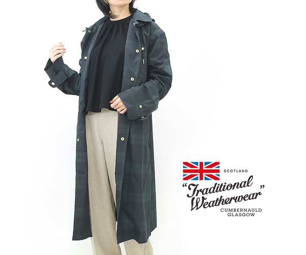 TRADITIONAL WEATHERWEAR トラディショナル ウェザーウェア PENRITH RAIN PACKABLE B/W ペンリス レイン  パッカブル コート ブラックウォッチ CO0289MV レディース【送料無料】-Seagull direction ONLINE STORE